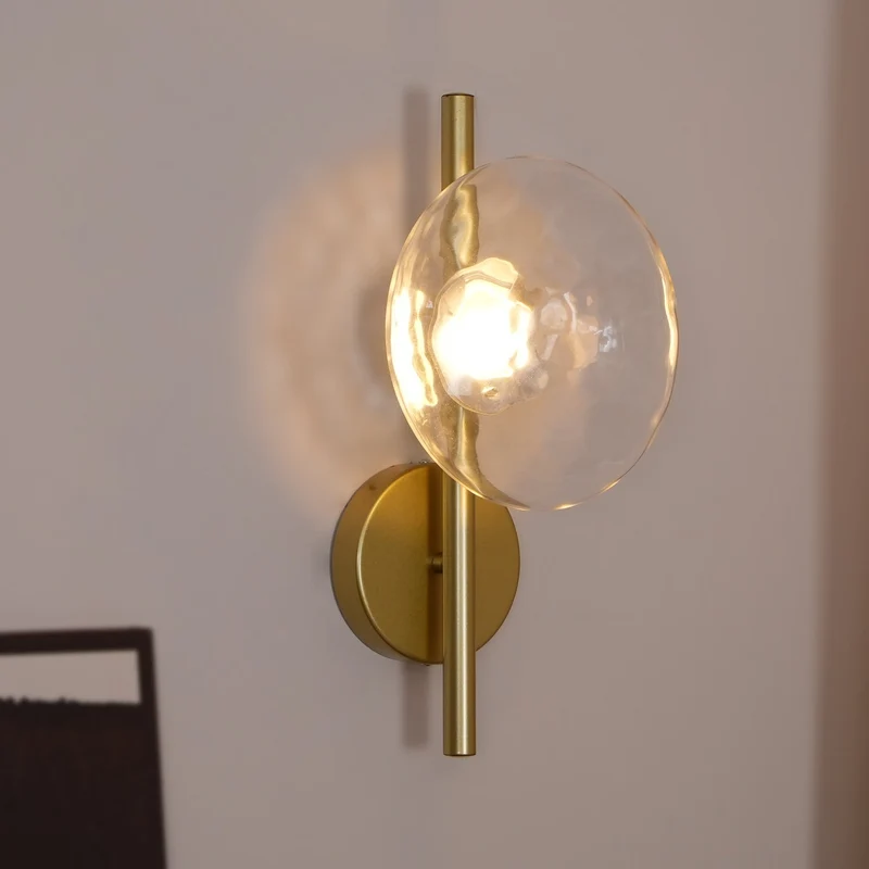 Nordic – round wall lamp with textured finish, modern interior fixture