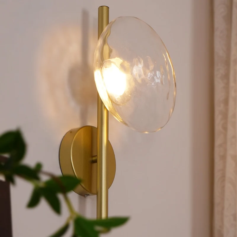 Nordic – round wall lamp with textured finish, modern interior fixture