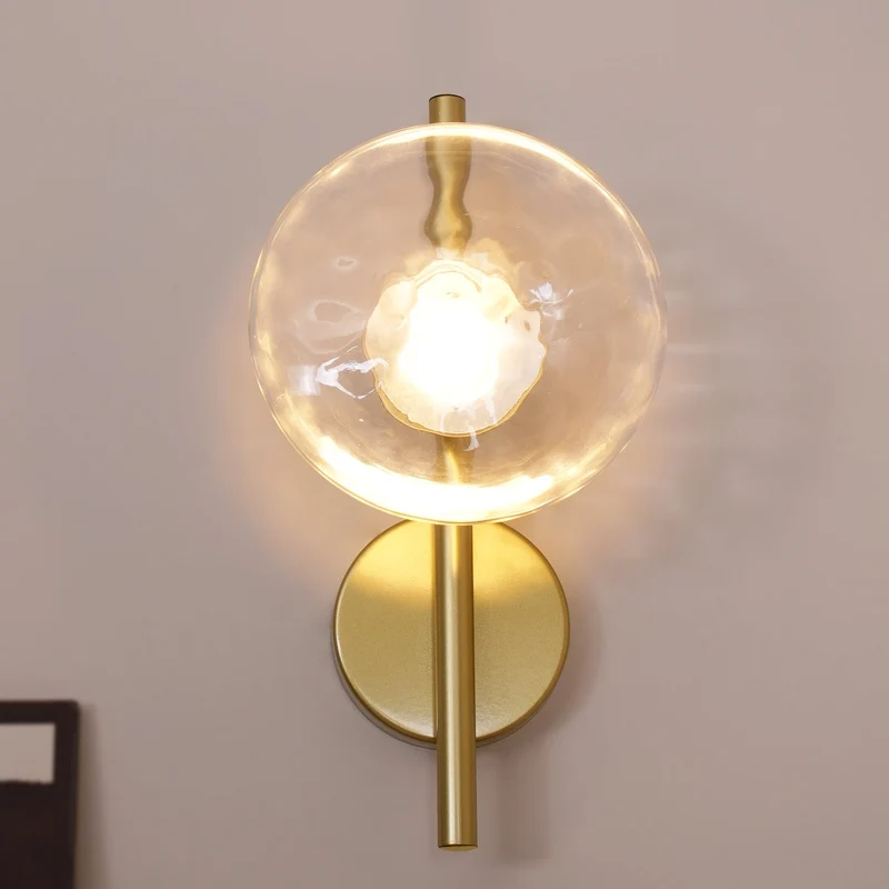 Nordic – round wall lamp with textured finish, modern interior fixture