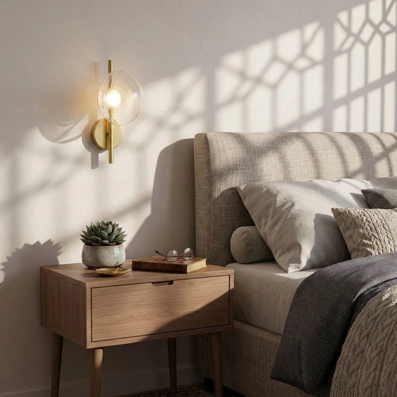 Nordic – round wall lamp with textured finish, modern interior fixture
