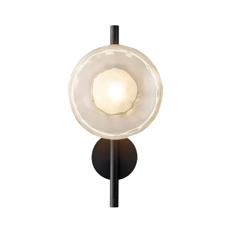 Nordic – round wall lamp with textured finish, modern interior fixture