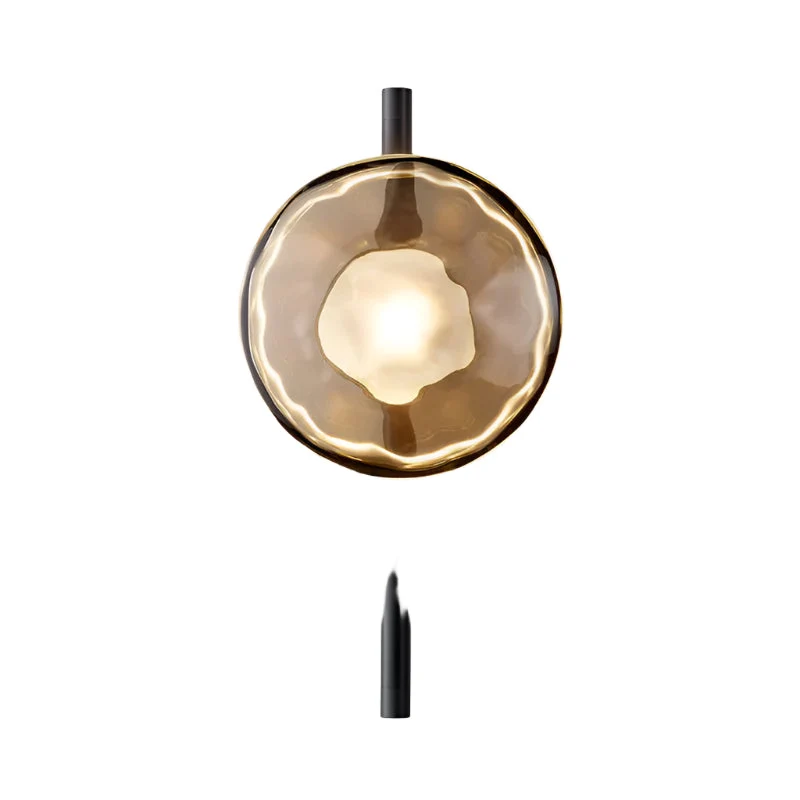 Nordic – round wall lamp with textured finish, modern interior fixture