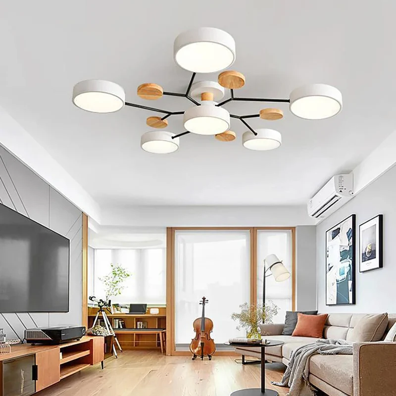 Elegant, modern ceiling lamp with handmade finishes