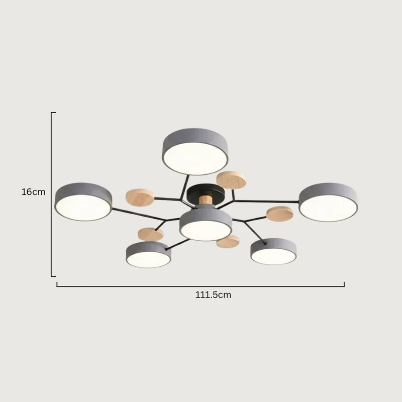 Elegant, modern ceiling lamp with handmade finishes