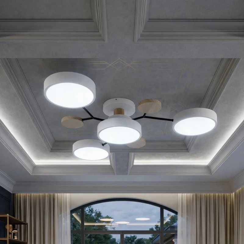 Elegant, modern ceiling lamp with handmade finishes