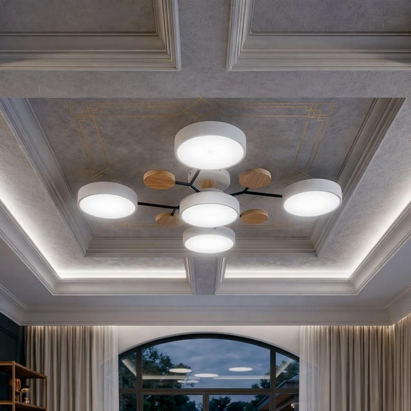 Elegant, modern ceiling lamp with handmade finishes