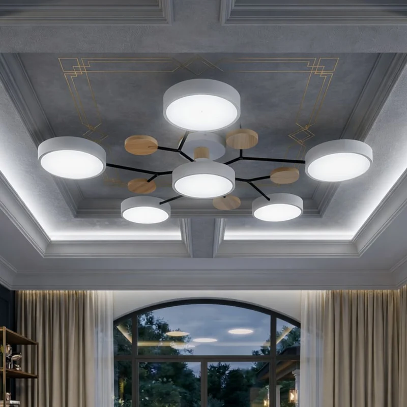 Elegant, modern ceiling lamp with handmade finishes
