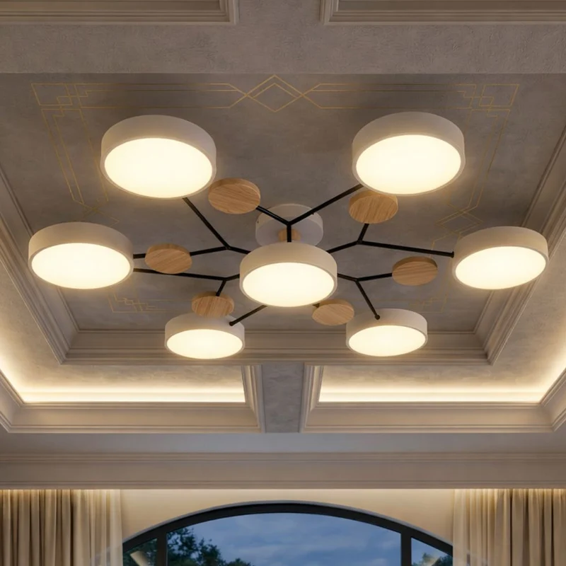 Elegant, modern ceiling lamp with handmade finishes