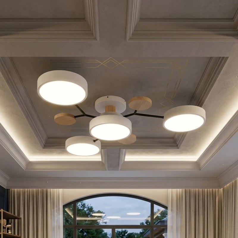 Elegant, modern ceiling lamp with handmade finishes
