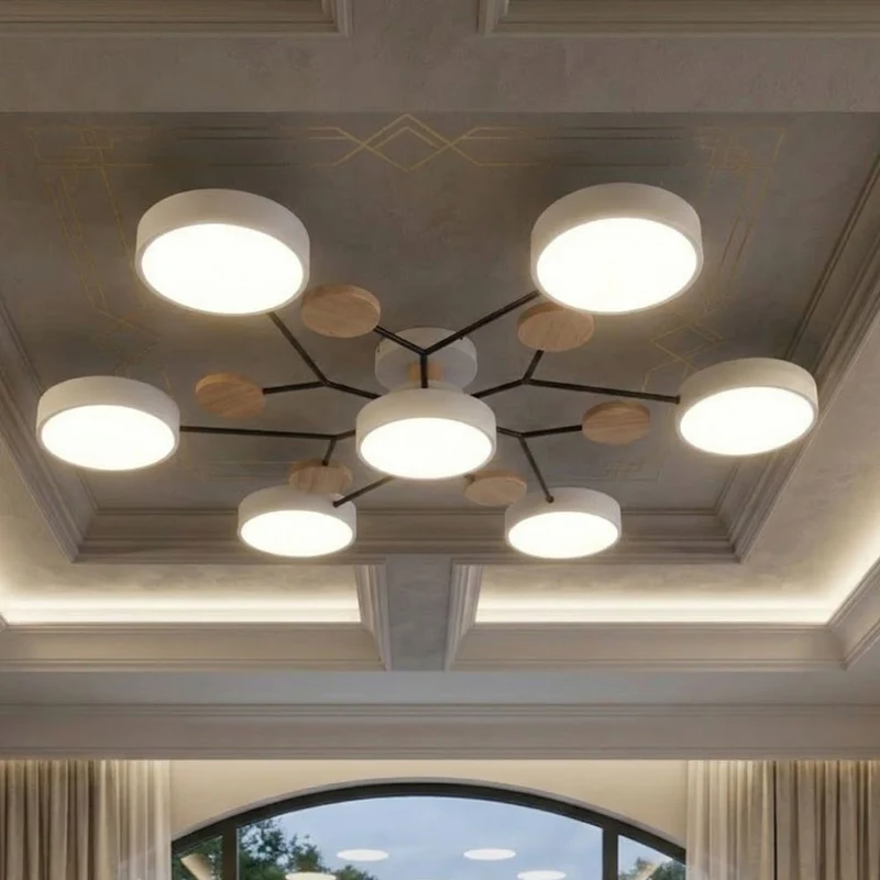 Elegant, modern ceiling lamp with handmade finishes