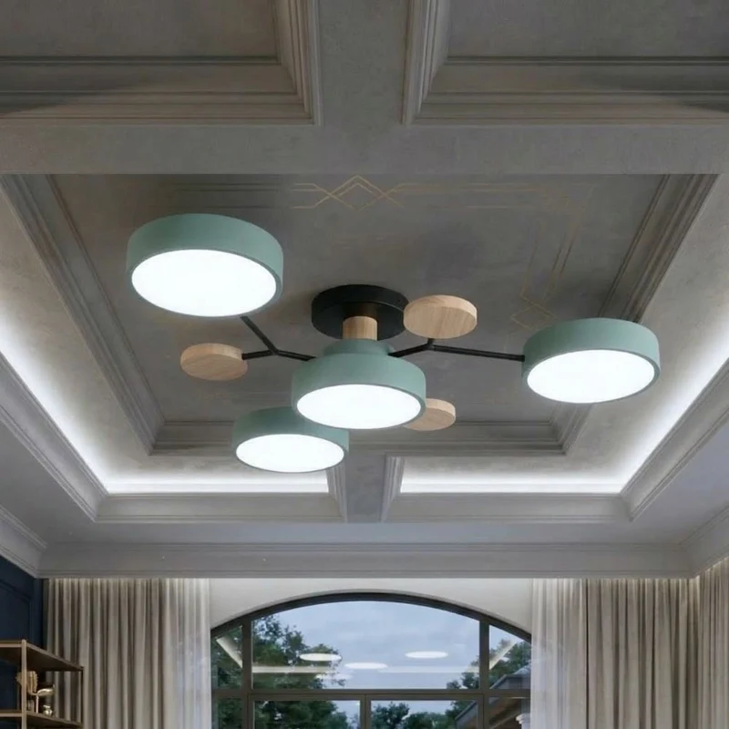 Elegant, modern ceiling lamp with handmade finishes
