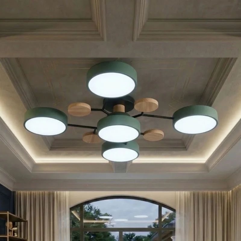 Elegant, modern ceiling lamp with handmade finishes