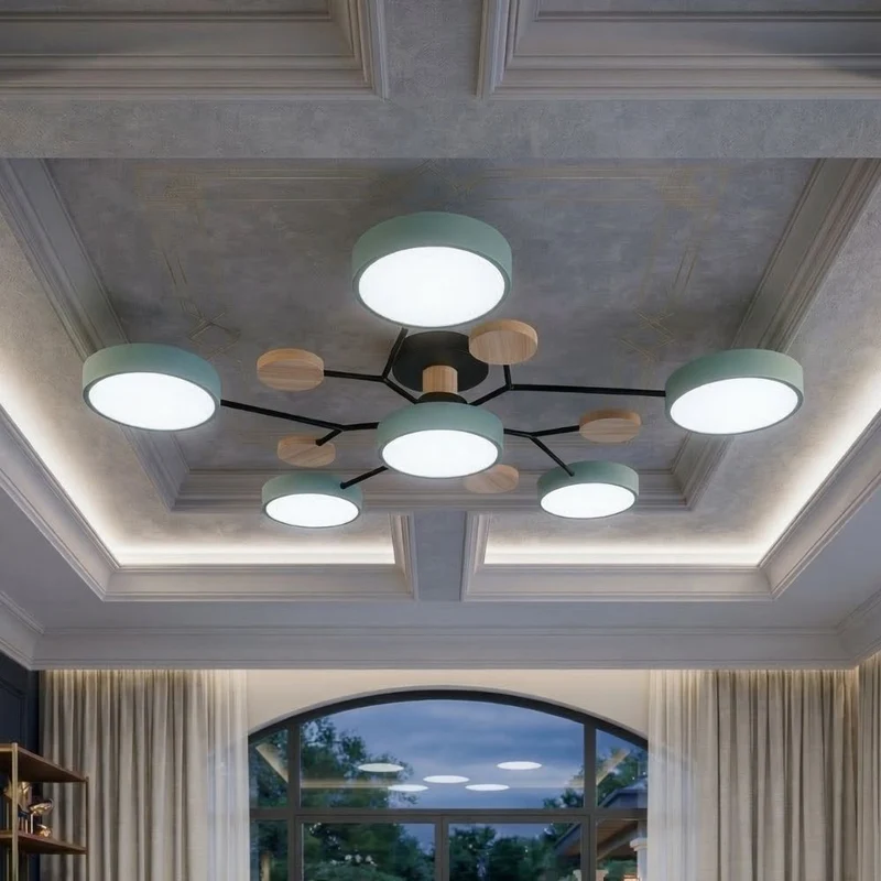 Elegant, modern ceiling lamp with handmade finishes