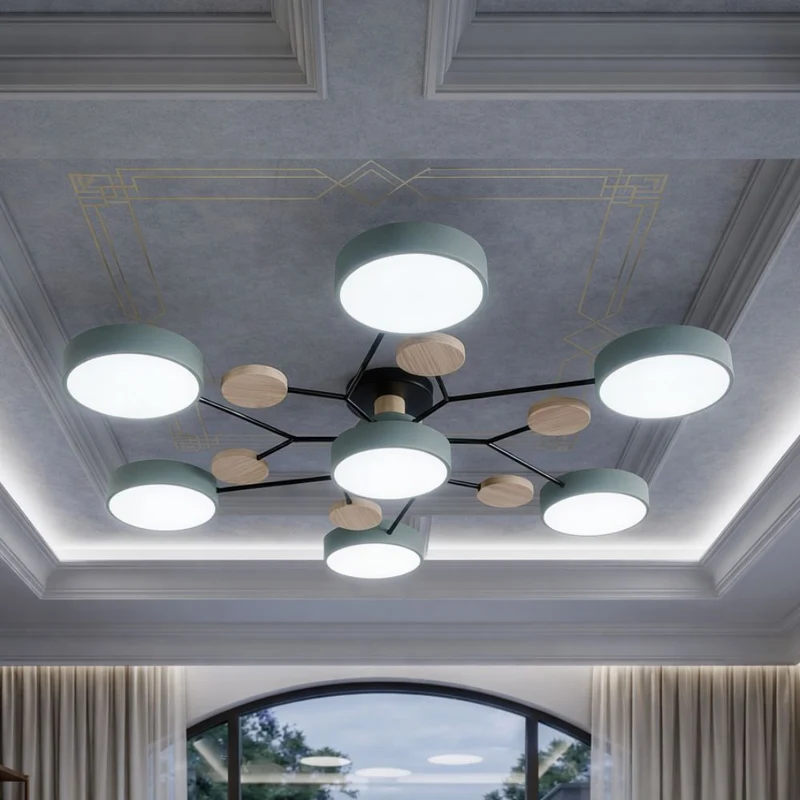 Elegant, modern ceiling lamp with handmade finishes
