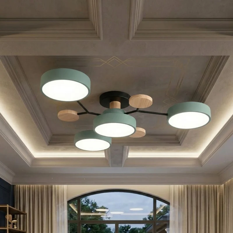 Elegant, modern ceiling lamp with handmade finishes