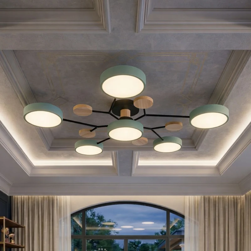 Elegant, modern ceiling lamp with handmade finishes
