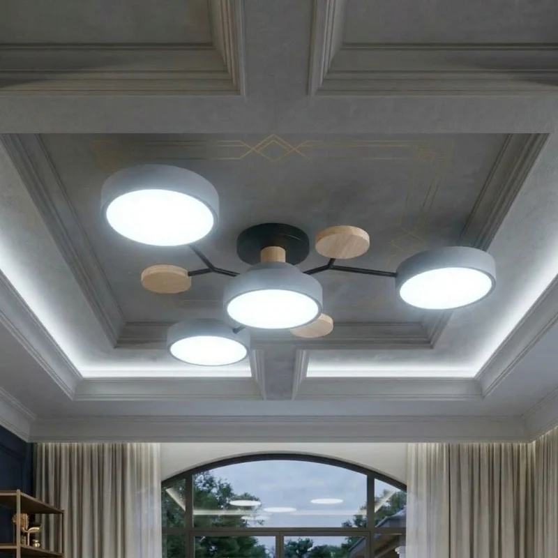 Elegant, modern ceiling lamp with handmade finishes
