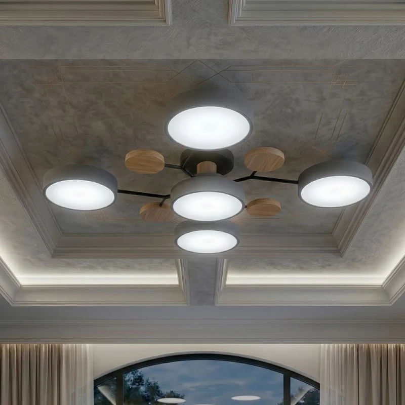 Elegant, modern ceiling lamp with handmade finishes