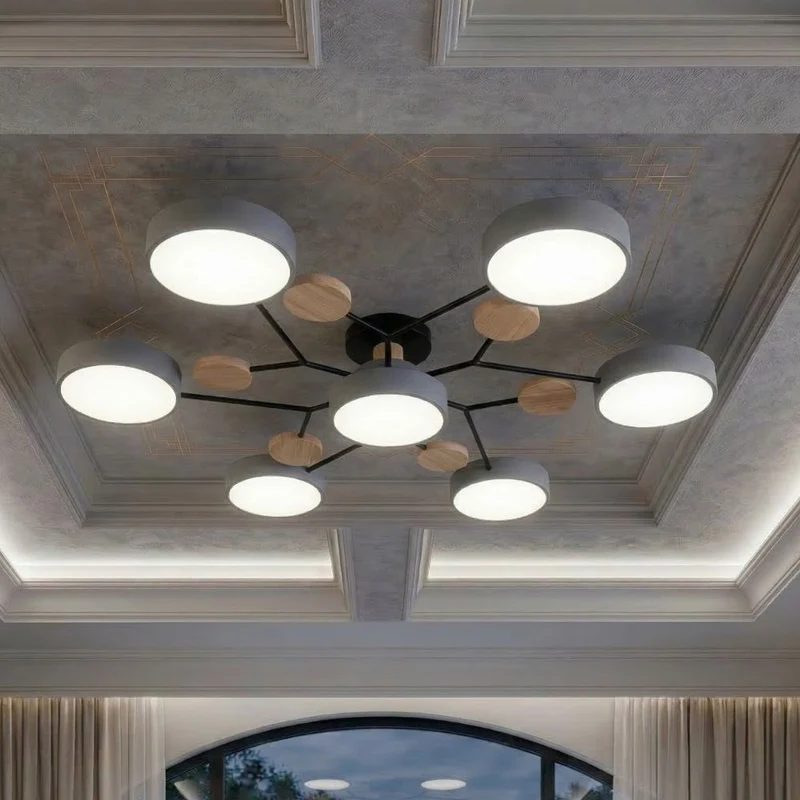 Elegant, modern ceiling lamp with handmade finishes