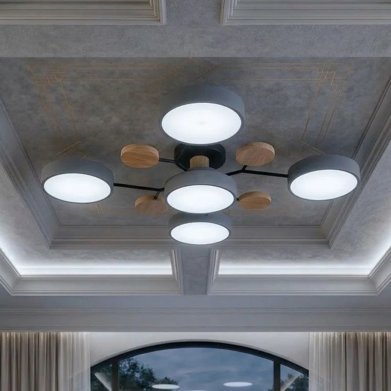Elegant, modern ceiling lamp with handmade finishes