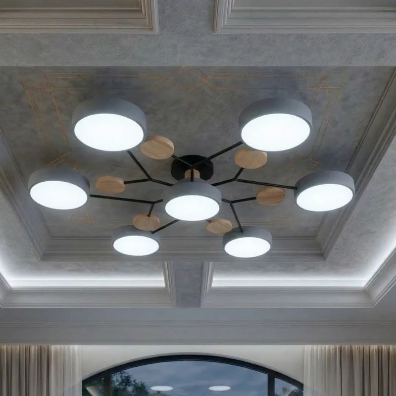 Elegant, modern ceiling lamp with handmade finishes