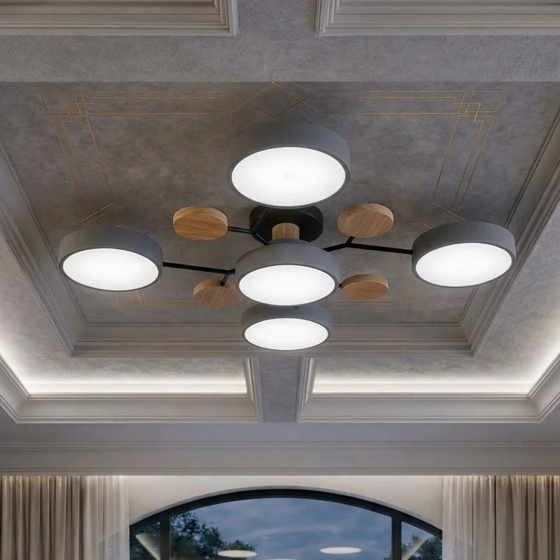 Elegant, modern ceiling lamp with handmade finishes