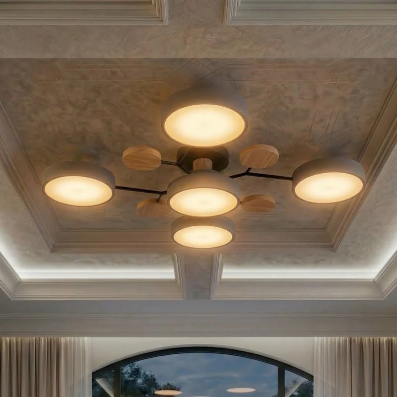 Elegant, modern ceiling lamp with handmade finishes