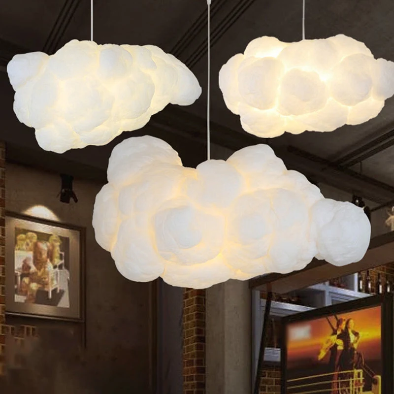 Modern "cloud" ceiling lamp with adjustable height