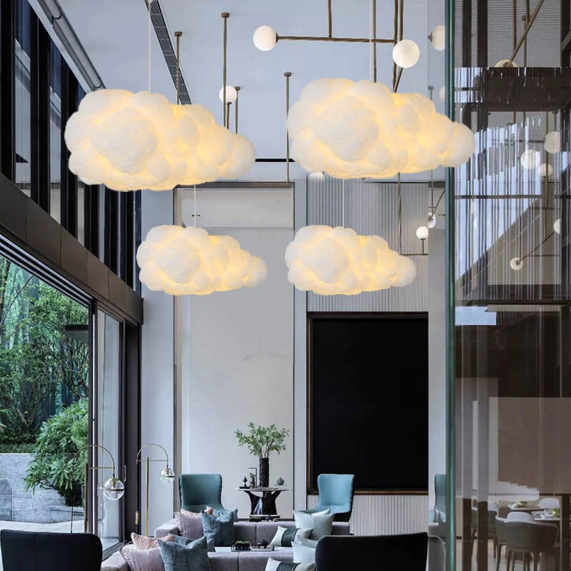 Modern "cloud" ceiling lamp with adjustable height