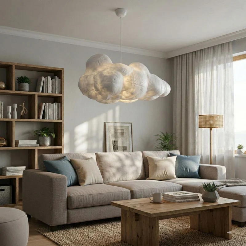Modern "cloud" ceiling lamp with adjustable height