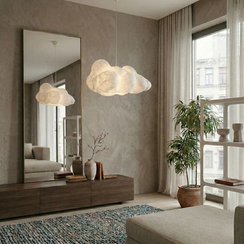 Modern "cloud" ceiling lamp with adjustable height