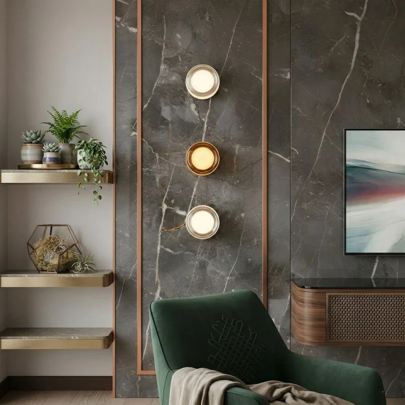 Modern Scandinavian-style LED wall lamp with ambient light