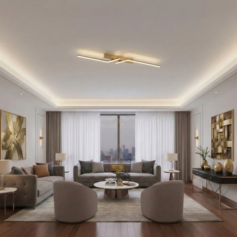 Modern, slim LED ceiling fixture – linear lighting fixture