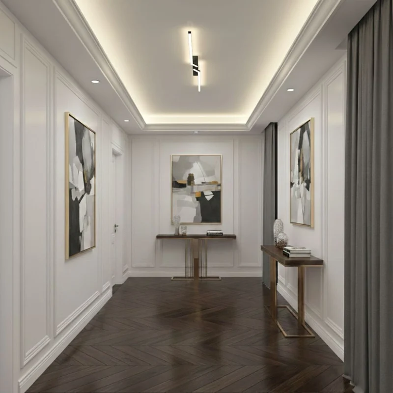 Modern, slim LED ceiling fixture – linear lighting fixture