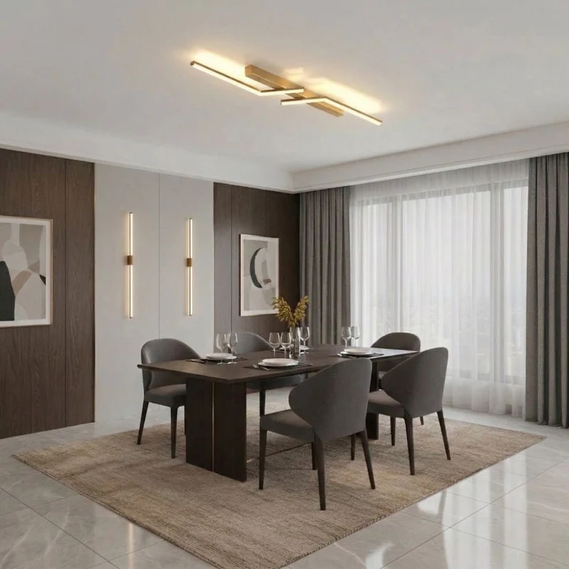 Modern, slim LED ceiling fixture – linear lighting fixture