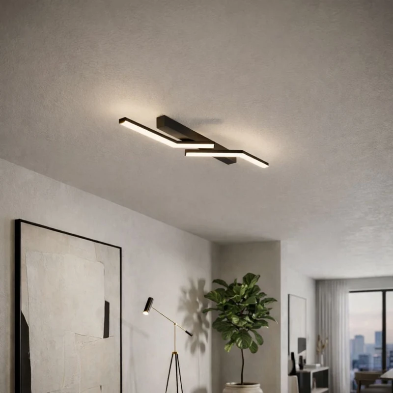 Modern, slim LED ceiling fixture – linear lighting fixture