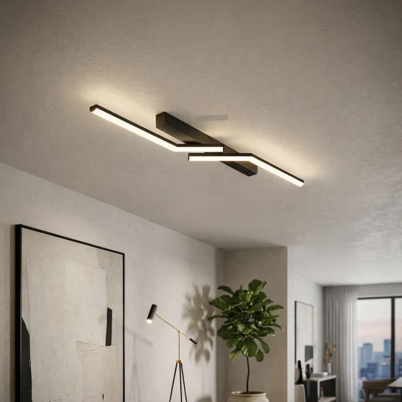 Modern, slim LED ceiling fixture – linear lighting fixture