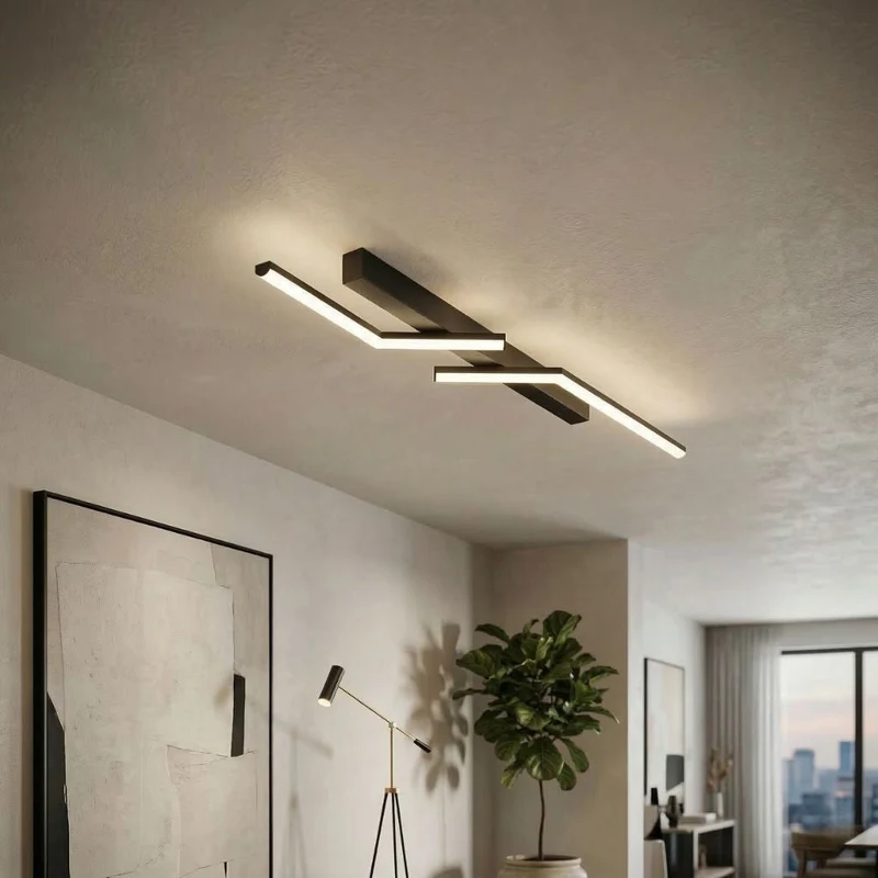 Modern, slim LED ceiling fixture – linear lighting fixture