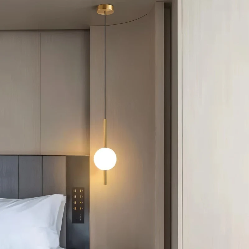 Minimalist Scandinavian-style LED ceiling pendant lamp with adjustable length