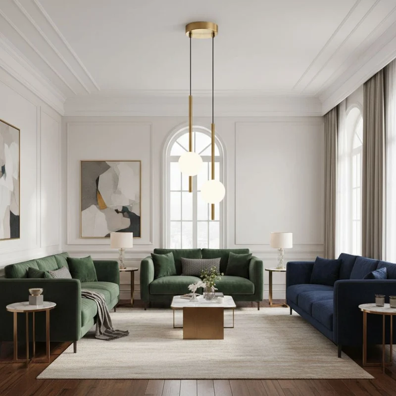 Minimalist Scandinavian-style LED ceiling pendant lamp with adjustable length