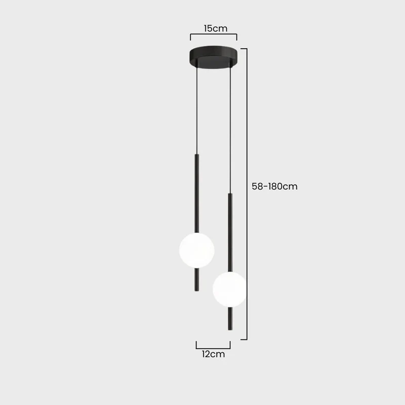 Minimalist Scandinavian-style LED ceiling pendant lamp with adjustable length