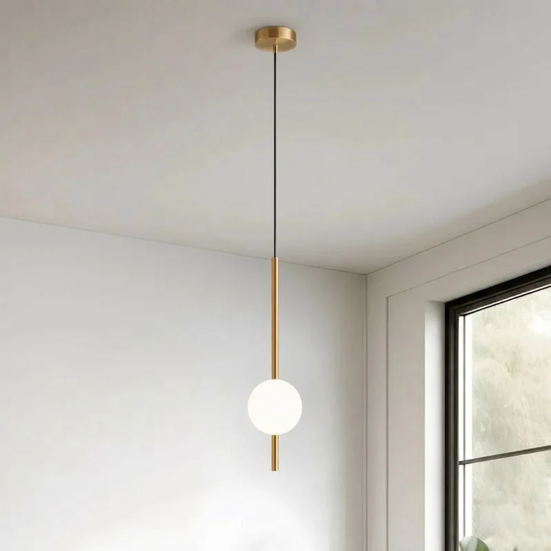 Minimalist Scandinavian-style LED ceiling pendant lamp with adjustable length