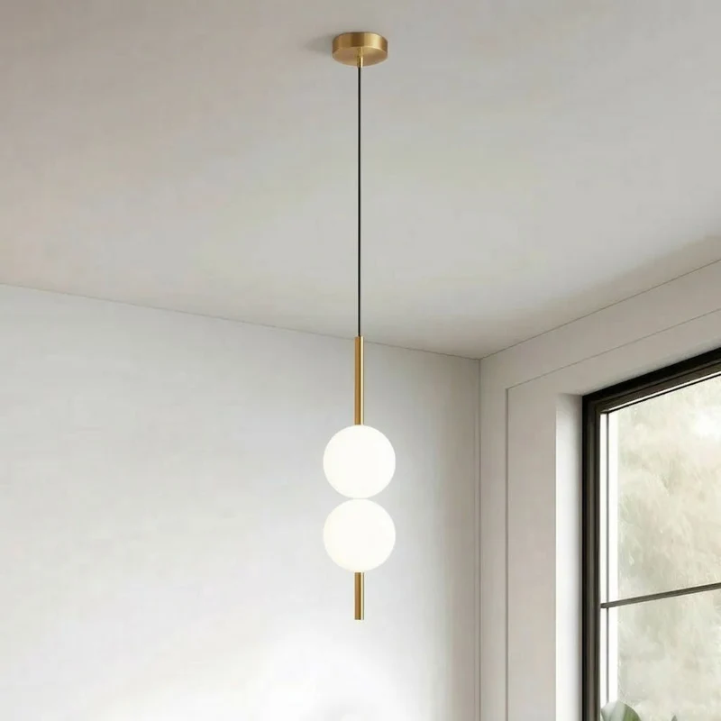 Minimalist Scandinavian-style LED ceiling pendant lamp with adjustable length