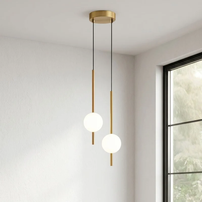 Minimalist Scandinavian-style LED ceiling pendant lamp with adjustable length