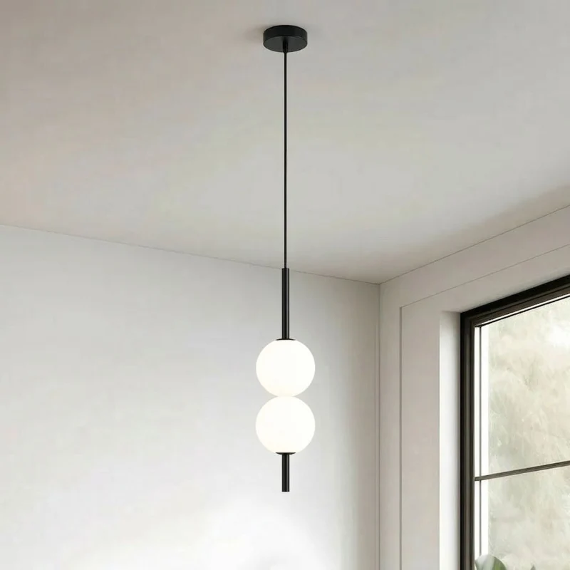 Minimalist Scandinavian-style LED ceiling pendant lamp with adjustable length