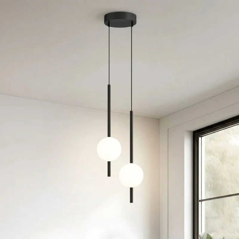 Minimalist Scandinavian-style LED ceiling pendant lamp with adjustable length