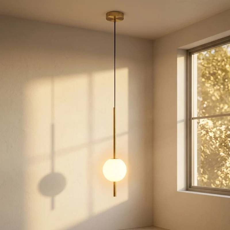 Minimalist Scandinavian-style LED ceiling pendant lamp with adjustable length