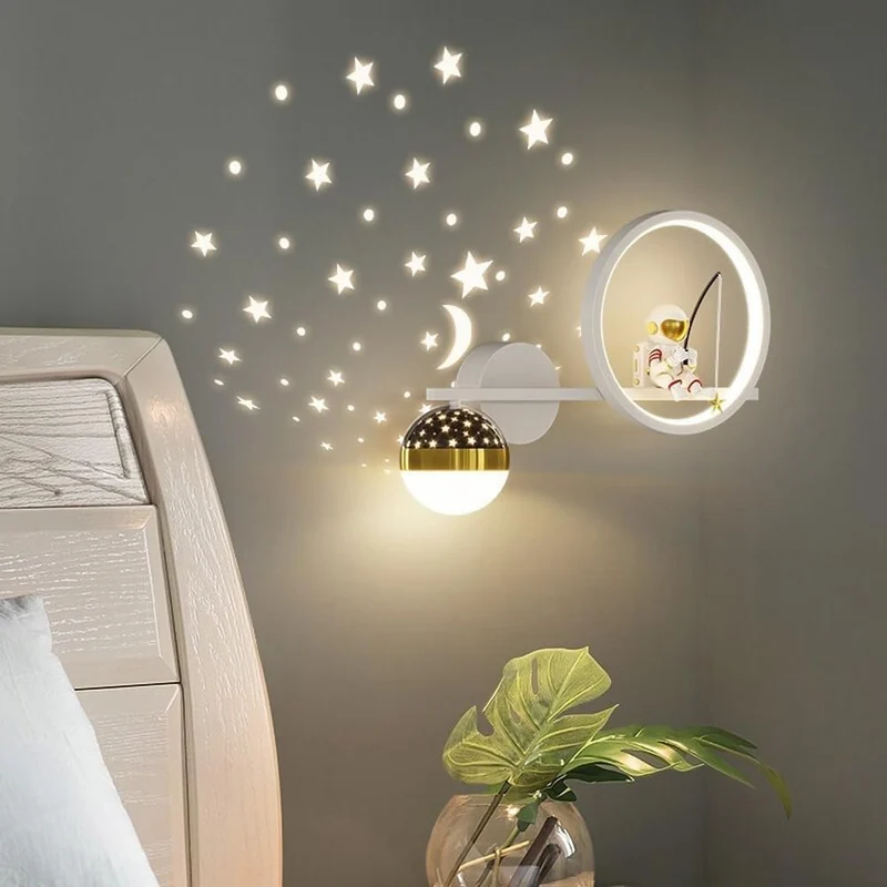 LED wall sconce for children's room – soft warm white with night light function
