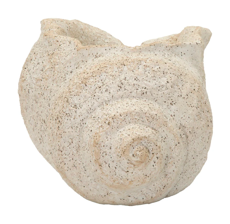 Vaso Shell Sand 35x23x18 cm in Mgo Beige