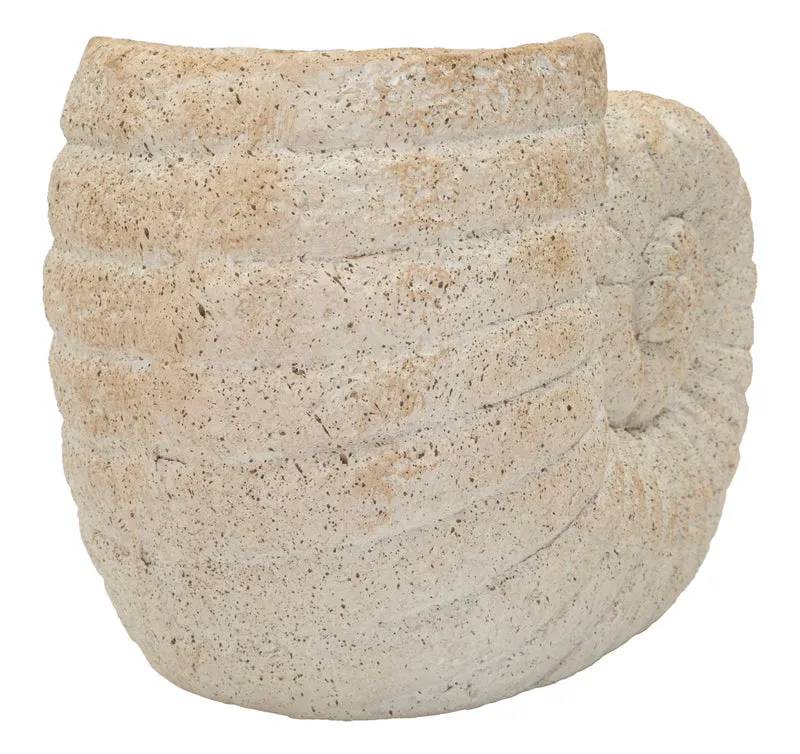 Vaso Shell Sand 33x19x23 cm in Mgo Beige